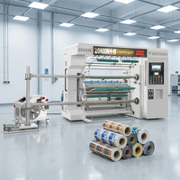 Machine de découpe et de rembobinage multifonctionnelle rouleau à rouleau pour papier d'étiquettes et film plastique
