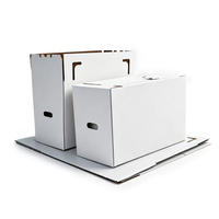 Boîte en carton ondulé robuste enduite de cire pour rideaux, barrière anti-humidité pour légumes, impression quadricolore, emballage alimentaire pour produits frais