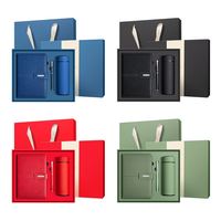 Ensemble cadeau d'entreprise promotionnel de luxe avec logo personnalisé, tasse isotherme, stylo, carnet - Matériel en tissu, options multicolores, cadeaux en sérigraphie