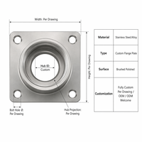 Plaque de montage carrée en acier inoxydable de précision sur mesure, usinage CNC, pièces moulées par investissement