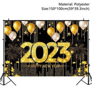 Fond noir doré joyeux année <span class=keywords><strong>2023</strong></span>, paillettes, feux d'artifice, décor de fête, arrière-plan, accessoire de photographie pour le nouvel an <span class=keywords><strong>2023</strong></span> - Product Image 6
