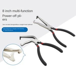 Multi-Use <strong>Long</strong> <strong>Nose</strong> Industrial Grade Auto Repair Pliers Serrated Jaw 60 Straight Bend Oil Pipe Clamp Steel Metric OEM - Product Image 4