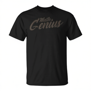 Camiseta Math Genius Nerd negra unisex para adultos talla mediana - Product Image 2