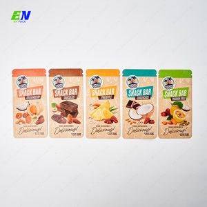 Tüv ev Compostable sertifikalı kahverengi Kraft kağıt ve PLA aperatif çikolata çubuğu ambalaj plastik poşetler - Product Image 4