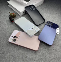 Coque de téléphone mate à grande fenêtre galvanisée de couleur originale pour Iphone 16 15 14Pro Max 11 12 13 Film protecteur de lentille en verre