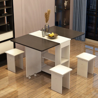 Table à manger pliante moderne en bois massif, mobile, extensible, rectangulaire, simple, petite table multifonctionnelle pour appartement