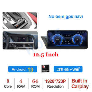 8 + 128G Qualcomm 665 Android 13 12.5 "1920*<span class=keywords><strong>720P</strong></span> Đa Phương Tiện Player Apple Carplay GPS Navigation Màn Hình Cho Audi A4 A5 B8 2009-2016 - Product Image 5