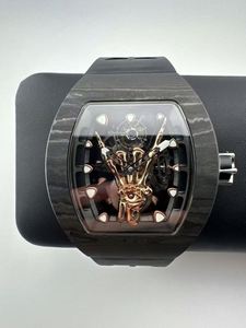 นาฬิกาจักรกลหรูคุณภาพสูงพิเศษแบบขายส่ง พร้อมกลไกตูร์บิญองกันน้ำ รุ่น RM66 นาฬิกาโครงกระดูกเรืองแสงลายปีศาจ - Product Image 1