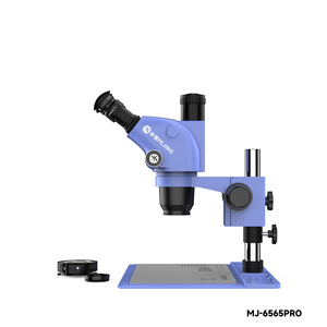 Microscope stéréoscopique zoom trinoculaire MIJING MJ-6565PRO 6,5-65X avec éclairage annulaire LED réglable et pour la réparation de téléphones mobiles - Product Image 1