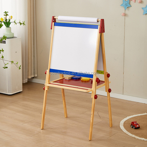 Chevalet en bois double face pour enfants, avec tableaux de dessin et bacs de rangement, pour jouer et apprendre - Product Image 3