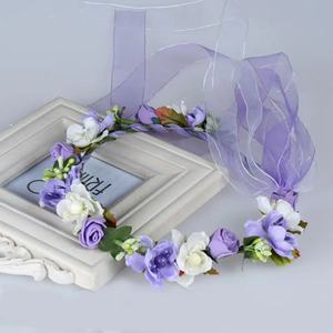 Nova Guirlanda de Flores Artificiais, Buquê Floral para Noivas, Tiara de Cabelo para Casamento, Acessórios para Crianças em Festas e Viagens - Product Image 3