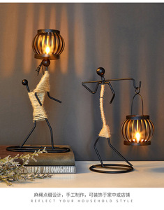Bougeoir en fer forgé <span class=keywords><strong>de</strong></span> style européen, décoration <span class=keywords><strong>de</strong></span> table <span class=keywords><strong>de</strong></span> restaurant nordique, ornement <span class=keywords><strong>de</strong></span> <span class=keywords><strong>comptoir</strong></span> <span class=keywords><strong>de</strong></span> bar - Product Image 6