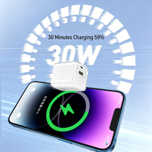 Chargeur rapide portable 30W GaN certifié, <span class=keywords><strong>coque</strong></span> <span class=keywords><strong>transparente</strong></span>, adaptateur USB C PD3.0 pour tablette, smartphone, adaptateur mural basse température - Product Image 3