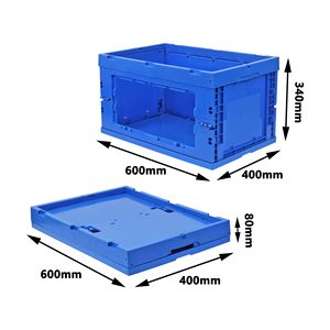 Cassa Pieghevole in Plastica Blu JOIN con Porta di Accesso Laterale Piccola, Design Richiudibile - Product Image 2