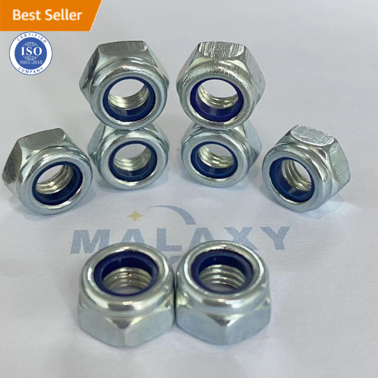 Hardware Fasteners Metal Stainless Steel M6 M8 M10 Nylock Nylon Nyloc Insert Lock Nut Nuts Din985 M4