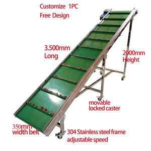 Depo Ağır Hizmet Tipi Endüstriyel Konveyör Sistemi için CE Özelleştirilmiş Paslanmaz Çelik Mobil Gıda Elektrikli Eğimli Bantlı Konveyör - Product Image 3
