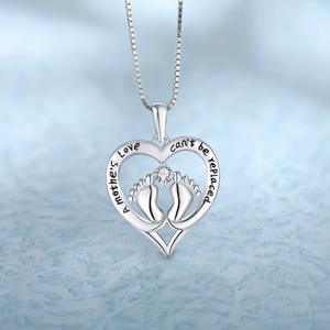 925 Sterling Silver Heart & Footprint Necklace Cute European American Trendy Jewelry | Hot Sale for Women - Product Image 6