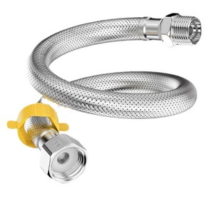 Tuyau tressé en acier inoxydable 1/2 pouce, filetage interne et externe, flexible, pour l'arrivée d'eau chaude et froide, usage domestique - Product Image 1