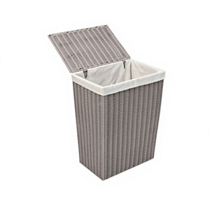Decorative <b>Storage</b> Hamper with 100% Cotton Fabric Liner Handcrafted Multifunction Paper Rope Laundry <b>Basket</b> - Product Image 1