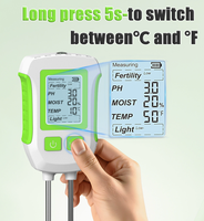 Testeur de sol numérique LCD 5-en-1 avec double aiguille pour la surveillance du pH et l'analyse des nutriments de fertilité