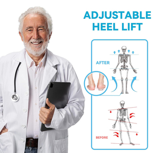 Chaussures en gel 4 couches de 1 pouce pour femmes, inserts compensés orthopédiques réglables pour les jambes inégales, douleur au talon, longueur de jambe 3/4 ". - Product Image 5