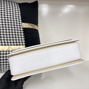Crocodile leather crossbody bag Top handle box bag for work Go-to work shoulder bag Date night crossbody bag - Product Image 4