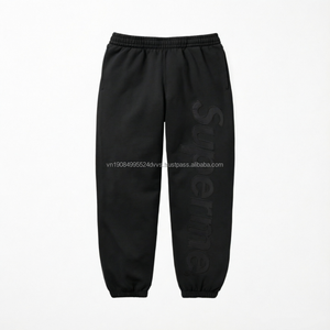 Pantalon en coton épais brodé avec grandes lettres et patchwork, style super tendance, pour homme, idéal pour les tenues décontractées et sportives. - Product Image 2