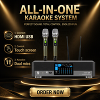 Amplificateur de karaoké professionnel XUNGUAN série DK 3-en-1 150/250/350/450W avec 2 microphones sans fil UHF pour salle de karaoké