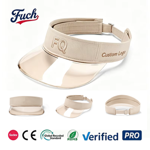 Vente en gros de visières en plastique transparentes, visière <span class=keywords><strong>pare</strong></span>-<span class=keywords><strong>soleil</strong></span> avec logo personnalisé brodé, visière de sport d'extérieur pour femmes - Product Image 1