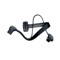 Kabel Adaptor OBD Sudut Kanan 12V 16 Pin 16C Profil Rendah Tipe Y Kabel Diagnostik OBDII 30CM 1 Male ke 2 Female Kabel OBD
