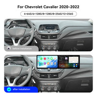 MOOKAKA Double écran 10,1 pouces Android 14 pour Chevrolet Cavalier 2020-2022 Autoradio multimédia Stéréo Auto Carplay Unité principale Moniteur