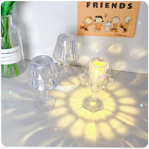 Diamond Shape LED Night Light Warm White <b>Battery</b> Powered Tap Control Desk Lamp For Bedroom Decor - Product Image 4
