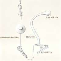 Клипс-держатель 360° ° Вращающаяся USB-лампа для ногтей с УФ-светодиодами и педальным переключателем, без использования рук, для фриланс-мастеров маникюра