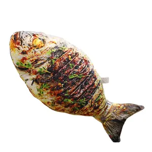 2022 in stock hot selling 2020 new design lifelike 60/70 cm Bar - B - Q roast fish plush pillow food stuffed