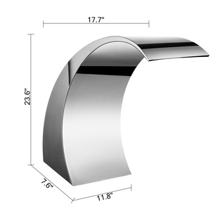 Fontaine de jardin extérieure en forme de lune en acier inoxydable 304, <span class=keywords><strong>cascade</strong></span> de <span class=keywords><strong>piscine</strong></span> Spa Jet <span class=keywords><strong>piscine</strong></span> <span class=keywords><strong>cascade</strong></span> étang <span class=keywords><strong>lame</strong></span> d'eau - Product Image 1