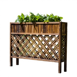 Jardinière surélevée en bois avec treillis pour patio extérieur et balcon - Product Image 3