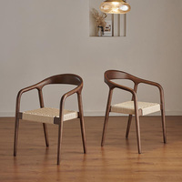 Fauteuil de salle à manger nordique simple en bois massif pour salle d'étude à domicile