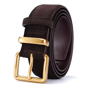 Cinturón de Mujer Personalizado de Alta Calidad, Cómodo, Retro, Premium, Estilo Minimalista, Versátil, de Gamuza y Cuero Genuino con Hebilla de Pin - Product Image 2