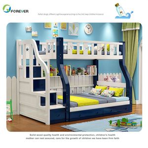 儿童卧室家具套装多功能婴儿地中海风格现代实木双层床 - Product Image 5