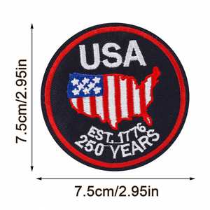Nuevo Parche Bordado Termoadhesivo con la Campana de la Libertad de EE. UU. del 250 Aniversario y la Bandera de la Diosa, para Decoración de Ropa, Sombreros y Bolsos - Product Image 4