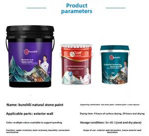 Cat dinding eksterior tahan air tekstur batu alami untuk rumah, cat semprot pelapis batu granit marmer cair - Product Image 5