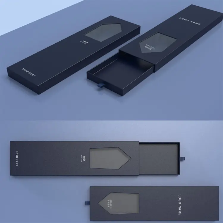 Großhandel benutzer definierte Luxus Krawatte Aufbewahrung sbox mit Fenster Krawatte Verpackung Aufbewahrung sbox Papier box