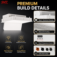 Luz LED Empotrable DMX512 de 150W para Conferencias, Panel Motorizado Abatible, 4 Canales, Control Inteligente de Temperatura, Blanco Ajustable para Salas de Reuniones