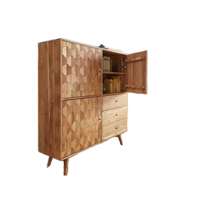 Mueble de Cocina Moderno, Independiente, Metálico e Impermeable, Organizador de Platos para Sala de Estar, Estante de Almacenamiento con Puertas de Vidrio, Fácil Instalación - Product Image 1