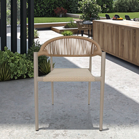 Moderne Confortable Empilable En Aluminium Corde Patio Salle À Manger Fauteuil Meubles pour Jardin Porche Extérieur Balcon Chambre