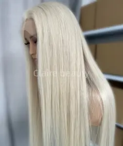 Fast Shipping Platinum color Virgin Human Hair Soft And Smooth 13x4 13x6 Full Lace Wigs Cuticle Aligned Lace Front Wigs
