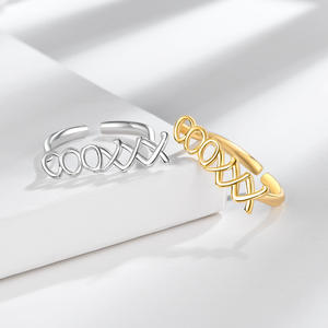 Anillo Cruzado Clásico, Estilo Art Deco Moderno, Plateado en Plata y Oro, Diseño Simple, Anillo de Diseño Original, Anillos de Moda - Product Image 6