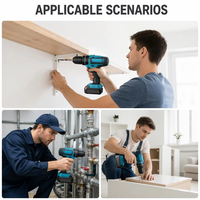 Perceuse à main multifonction, perceuse électrique sans fil au lithium-ion, tournevis, ensemble d'outils