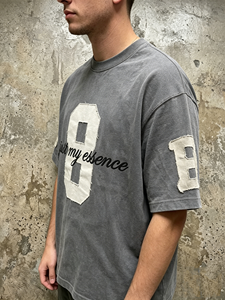 hongguan Factory Round Neck Short Sleeve Mens Oversized T-<b>shirts</b> Custom embroidery Men Vintage Washed Distressed Graphic T <b>Shirt</b> - Product Image 2