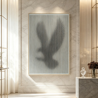 Tableau encadré relief orange 3D sculpté main spirale ondulée pour villa hôtel